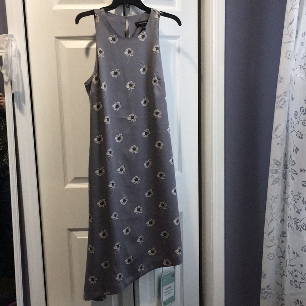 Banana republic silver floral asymmetrical dress